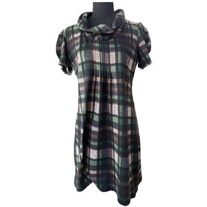 Green Plaid Shift Dress Size Large Green Earthy Goblincore Cottagecore Flannel